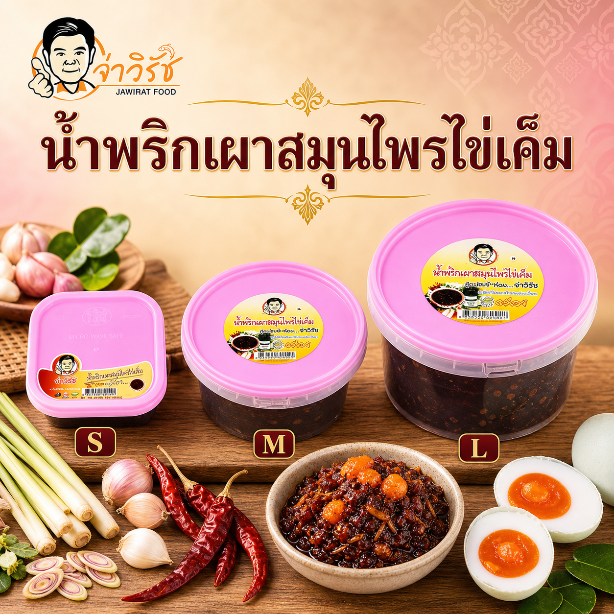 น้ำพริกเผาสมุนไพรไข่เค็ม