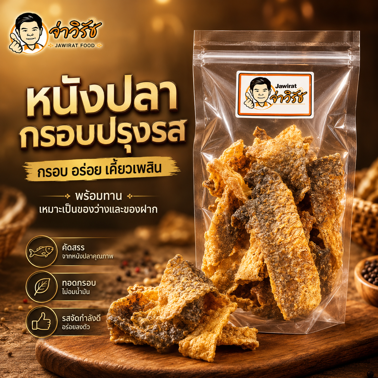 หนังปลากรอบปรุงรส