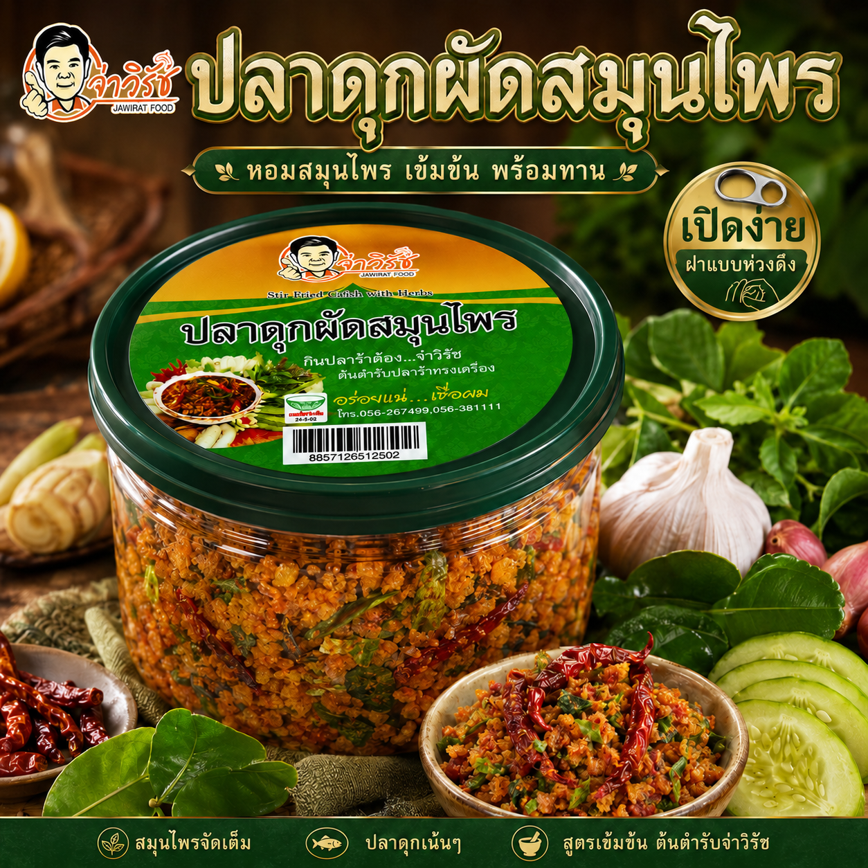 ปลาดุกผัดสมุนไพร