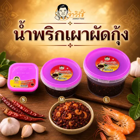 น้ำพริกเผาผัดกุ้ง จ่าวิรัช อาหารไทยและของฝากนครสวรรค์